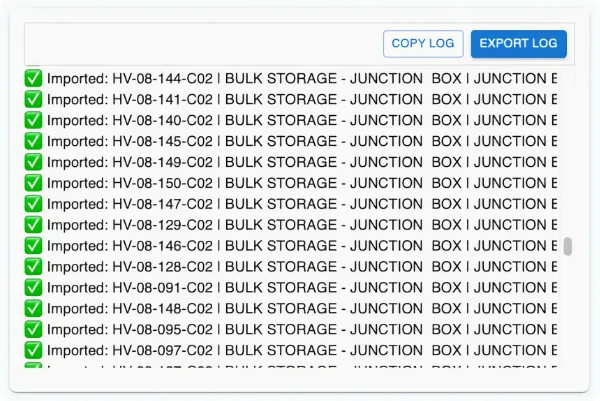EXREG Import progress