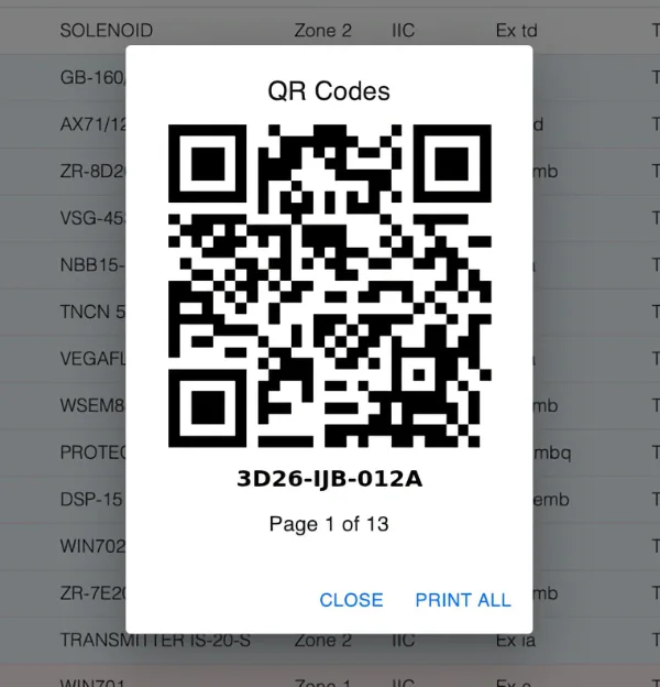 EXREG Generates QR codes